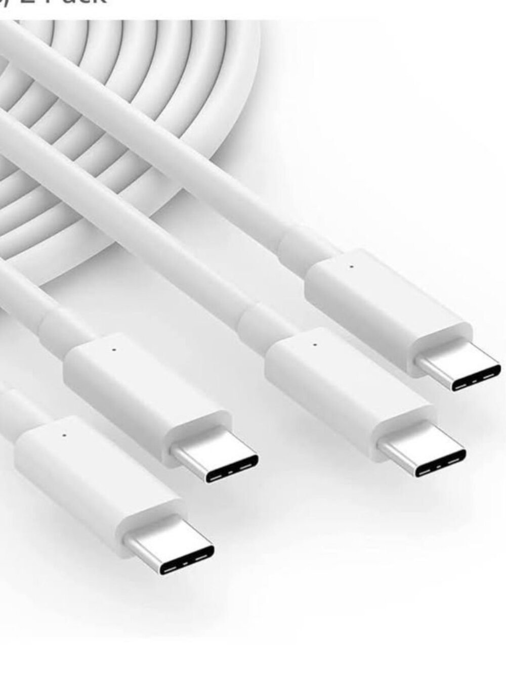 2 Pcs 10ft 100W USB C to USB C Cable